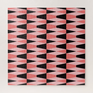 Puzzle Motif rose noir géométrique en gras