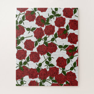 Puzzle Motif Rose Rouge
