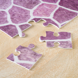 Puzzle Motif Terrazzo Patchwork Pavé Rose Pâle