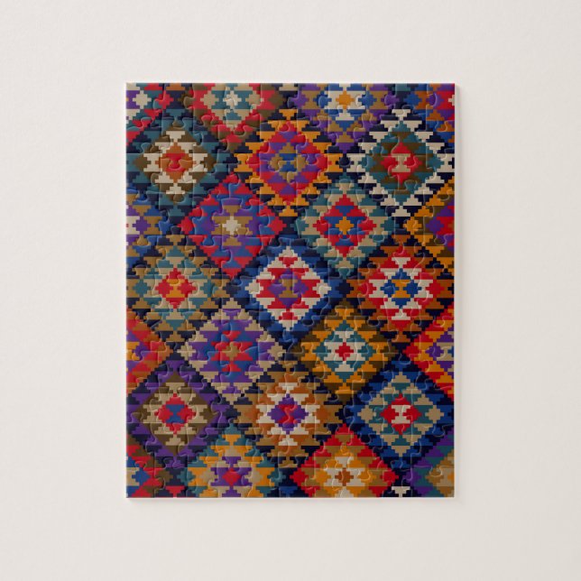 Puzzle Motif tricoté géométrique d'édredon (Vertical)