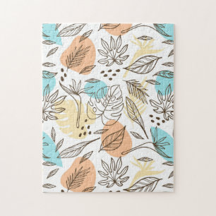 Puzzle Motif tropical d'été dessiné à la main