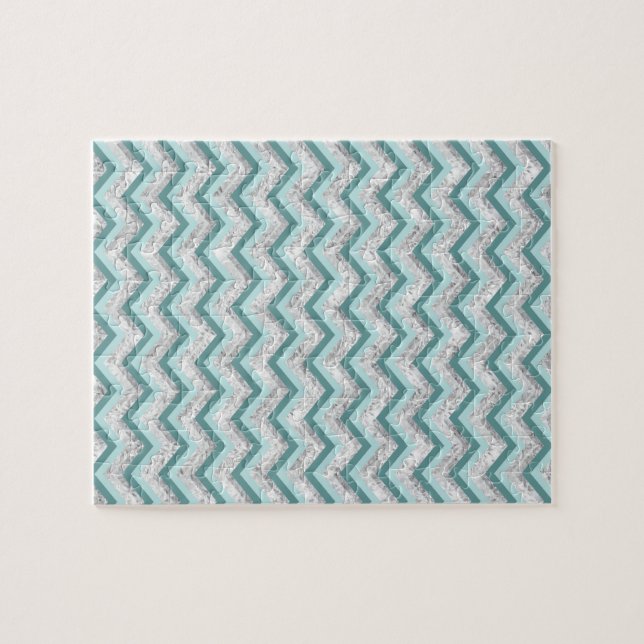 Puzzle Motif turquoise et Crystal Zigzag (Horizontal)