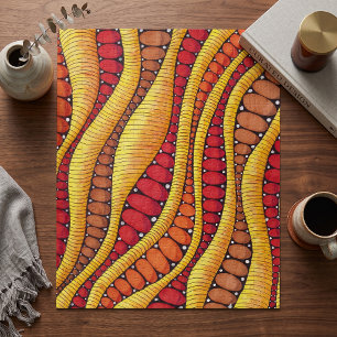 Puzzle Motif vague organique terracotta boho chaud