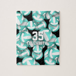 Puzzle Motif volleyballs bleu turquoise