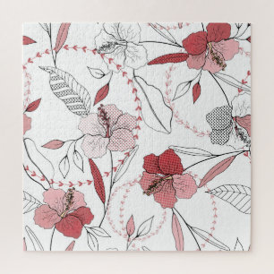 Puzzle Motifs botaniques : Vintage de fleurs isolées