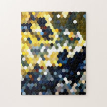 Motifs géométriques hexagones jaunes et bleus de |