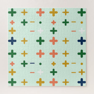 Puzzle Motifs Géométriques Rétro avec des Signes Plus Lud