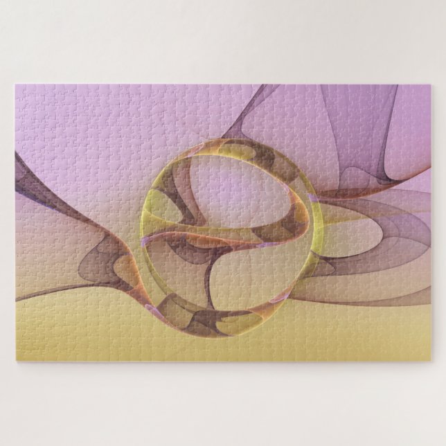 Puzzle Motions Abstraites Art moderne rose or fractal (Horizontal)
