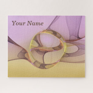 Puzzle Motions Abstraites Moderne rose Or Nom fractal