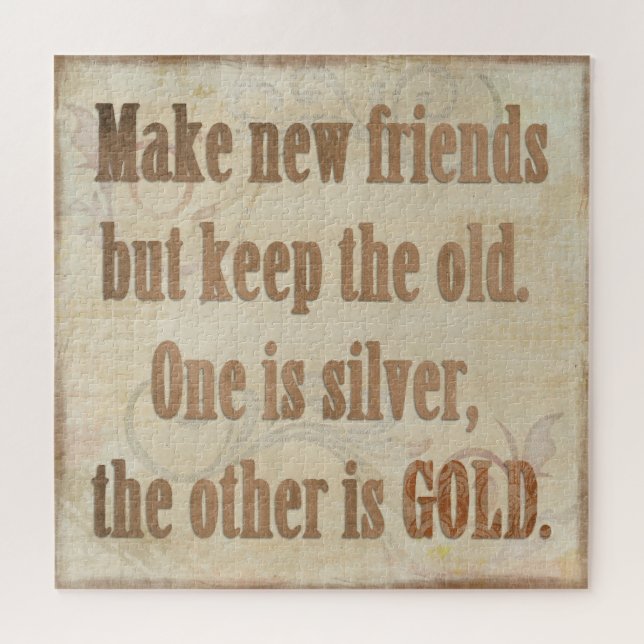Puzzle Motivationnel, message inspirant sur les amis, (Horizontal)