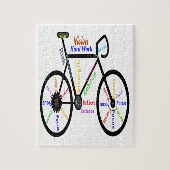Puzzle Motivationnel ou Inspiration des mots vélos (Vertical)