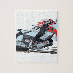 Puzzle Moto rouge rapide de speed-way