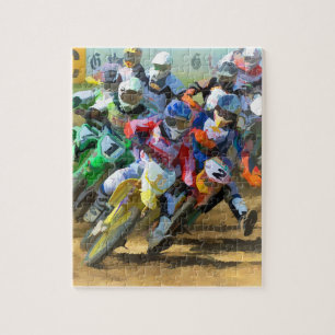Puzzle Motocross Race Graphic Art