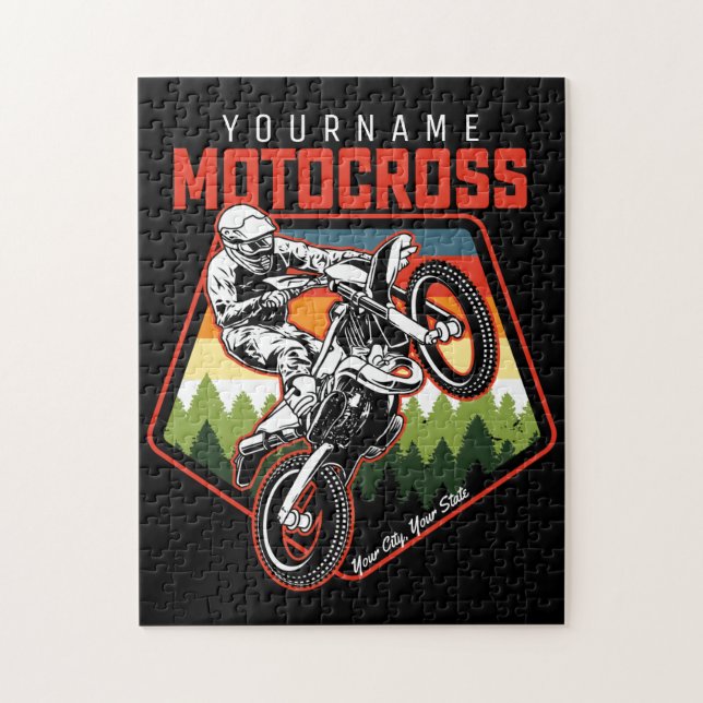 Puzzle Motocross Racing Personnalisé Dirt Bike Trail Ride (Vertical)