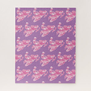 Puzzle Motoneige en Camouflage rose