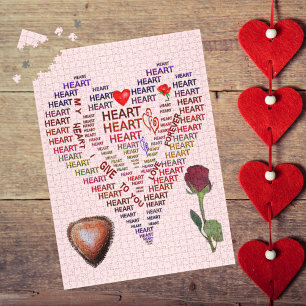 Puzzle Mots de cœur Roses Chocolat Saint-Valentin