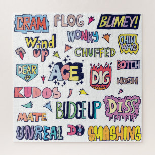 Puzzle Mots en argot anglais, lettres de gribouillis