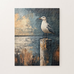 Puzzle Mouette sur une peinture à l'huile post