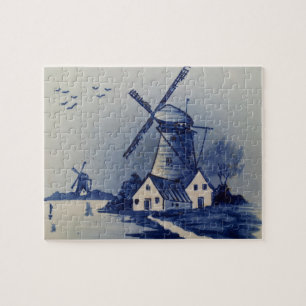 Puzzle Moulin blanc blanc blanc vintage