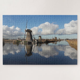 Puzzle Moulins à vent de Kinderdijk Pays-Bas Hollande Lam