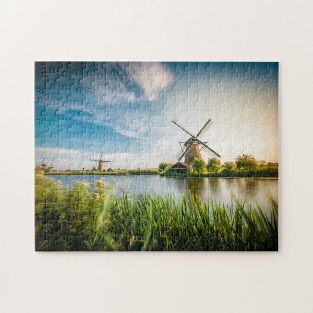 Puzzle Moulins à vent néerlandais | Rotterdam, Hollande p (Horizontal)