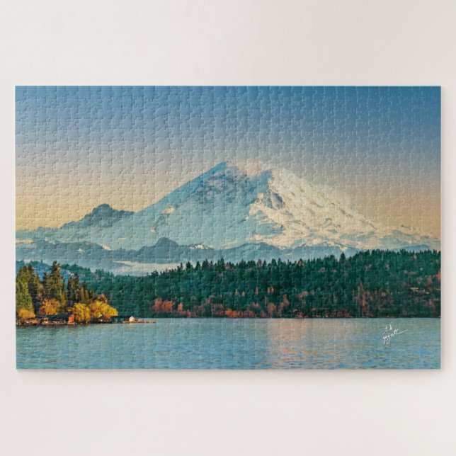 Puzzle Mount Rainier & Lake Washington Sunset Fine Art (Horizontal)