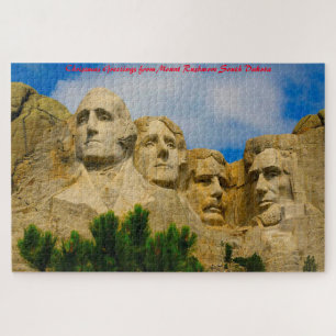 Puzzle Mount Rushmore South Dakota. Christmas Greetings