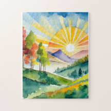 Puzzle : Mountain Majesty at Sunrise