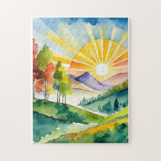 Puzzle : Mountain Majesty at Sunrise