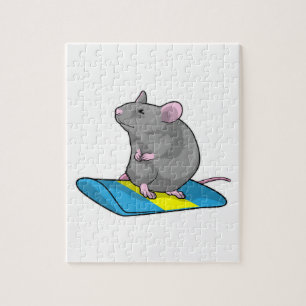 Puzzle Mouse as Snowboarder