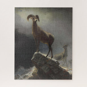 Puzzle Moutons des Rocheuses par Albert Bierstadt Découpa