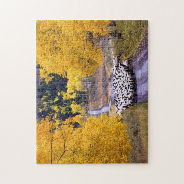 Puzzle Moutons sur la route de campagne (Vertical)