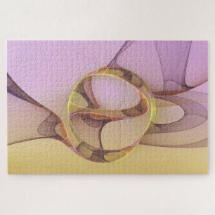 Puzzle Mouvements Abstraits Art Fractal Moderne Rose Doré