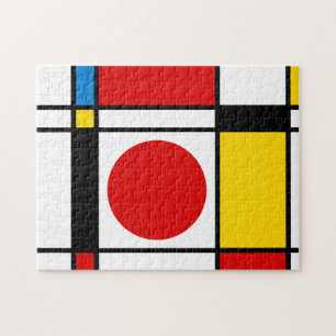 Puzzle Moyen Siècle Moderne Abstrait Mondrian Inspiré