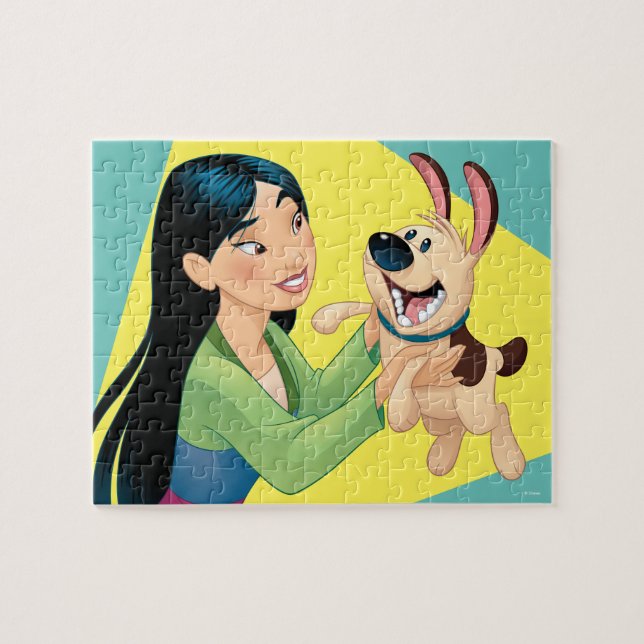 Puzzle Mulan Holding Dog (Horizontal)