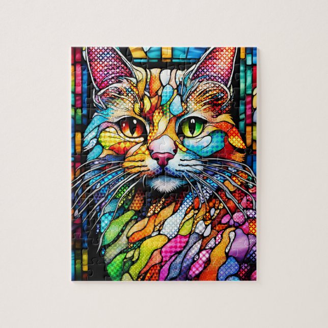 Puzzle Multicolor Cat 708 Motif (Vertical)