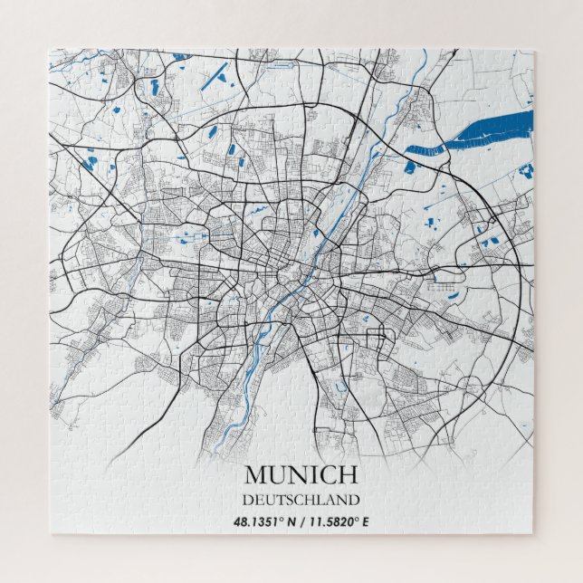 Puzzle Munich Deutschland City Map Voyage simple (Vertical)