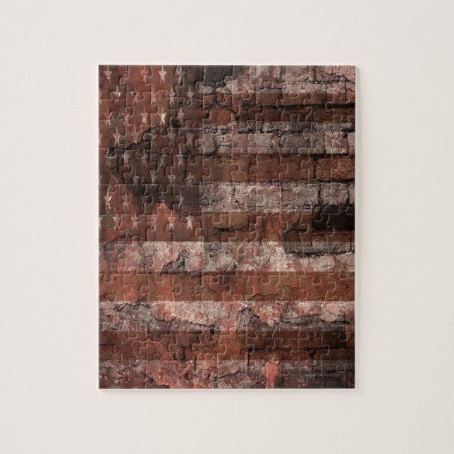 Puzzle Mur de briques du drapeau américain (Vertical)