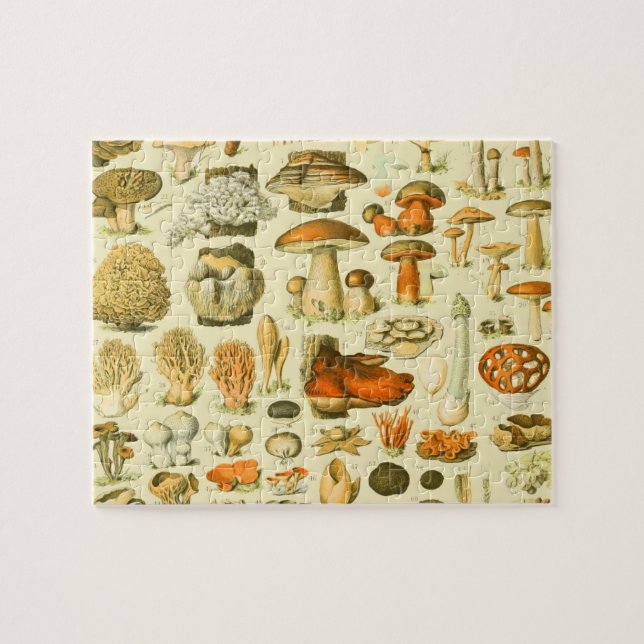 Puzzle Mushroom Vintage Toadstool Art botanique (Horizontal)