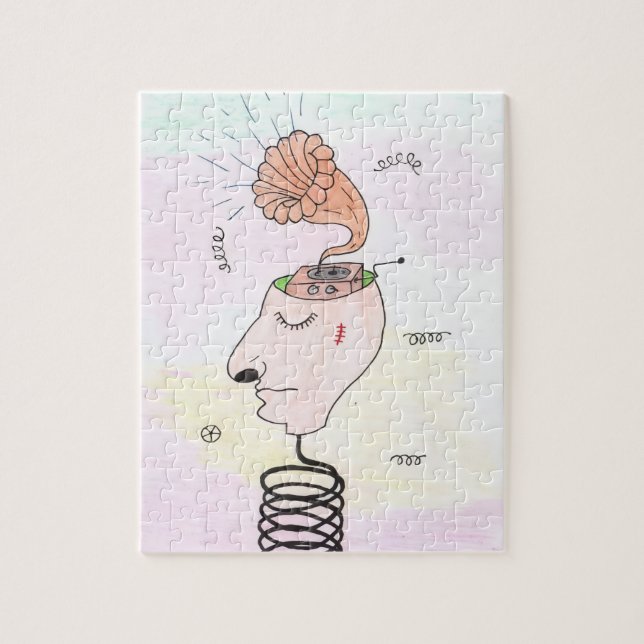 Puzzle "Music in my head" Postcard (Vertical)