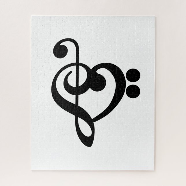 Puzzle Musicien Coeur de musique - Treble Bass Clef (Vertical)