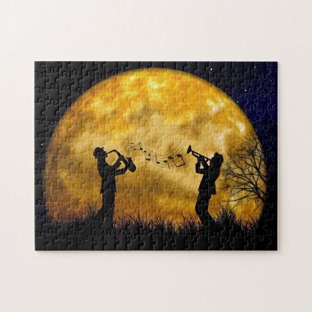 Puzzle Musiciens Pleine lune aquarelle (Horizontal)