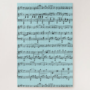 Puzzle Musique de feuille bleue
