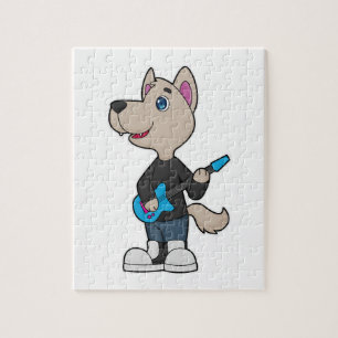 Puzzle Musique de guitare musicienne de chien