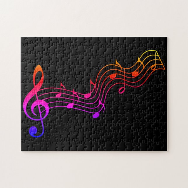 Puzzle Musique Difficile Difficulté de Clef Treble (Horizontal)