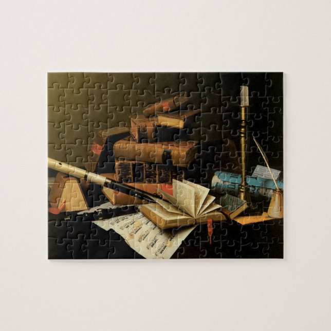 Puzzle Musique et littérature de William Harnett, Art fin (Horizontal)