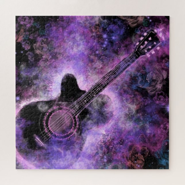 Puzzle Musique guitare romantique - Magie - Peinture (Horizontal)