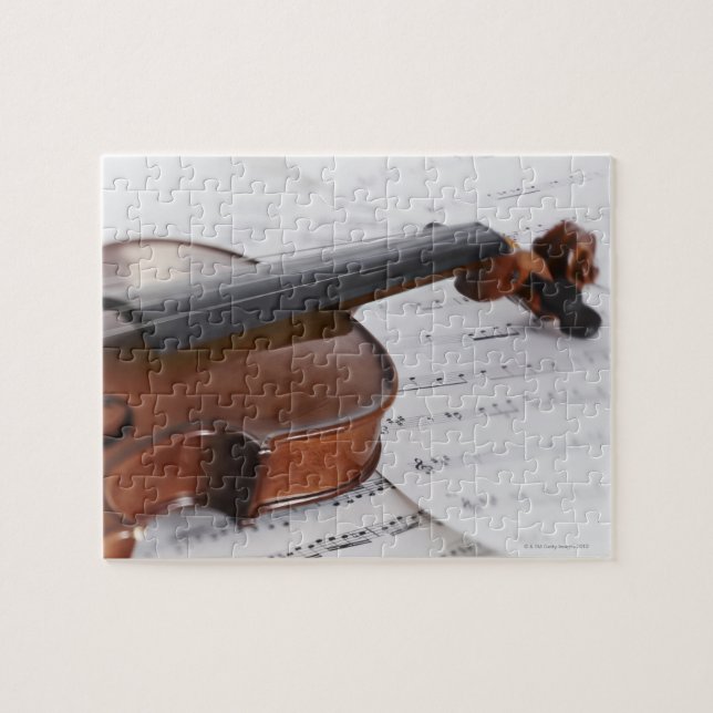 Puzzle Musique violon et feuille (Horizontal)