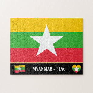 Puzzle Myanmar Flag & Myanmar country / Myanmar