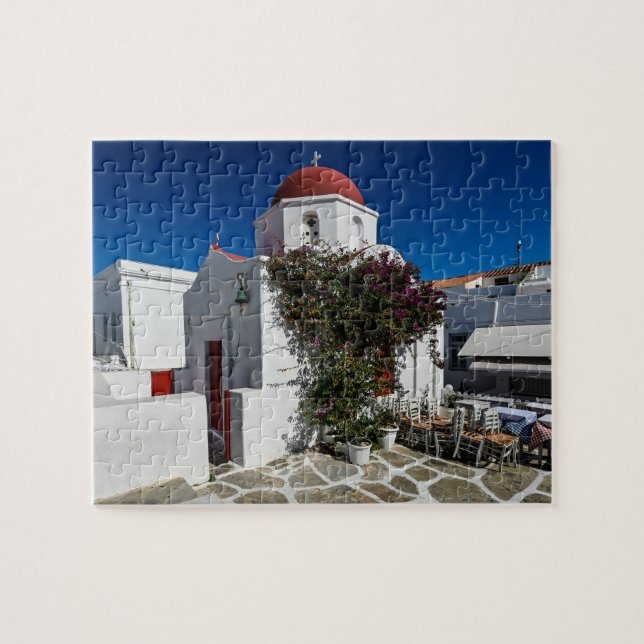 Puzzle Mykonos Grèce Travel - Church Cafe Europe Tourisme (Horizontal)